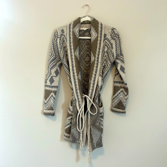 Lovestitch | alpine gypsy Aztec print duster sweater | rare fall winter | small - Picture 1 of 14